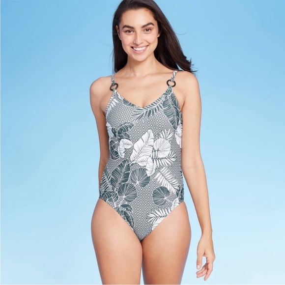 NWT Kona Sol Floral One-Piece Swimsuit XS - Picture 1 of 6